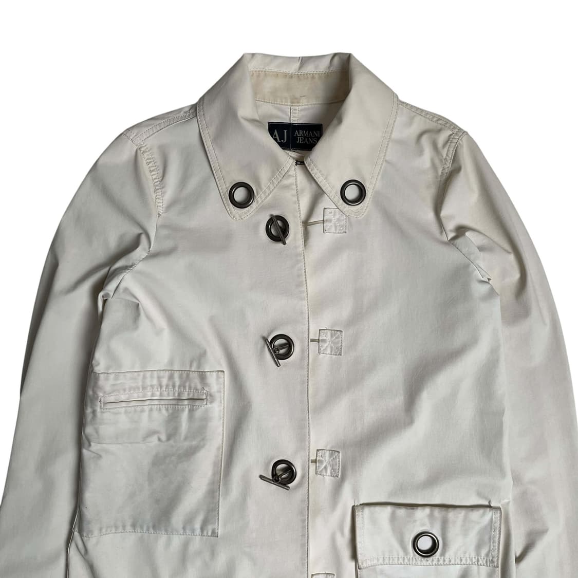 00s armani jeans 아일렛 일자후드 pvc 코트 (italy) 상품이미지2