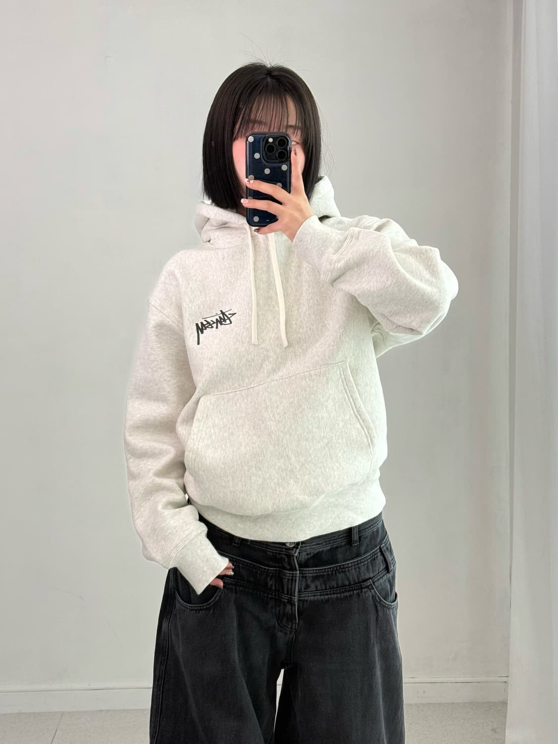 스투시 이스트 라이언 후드 애쉬 헤더 상품이미지1