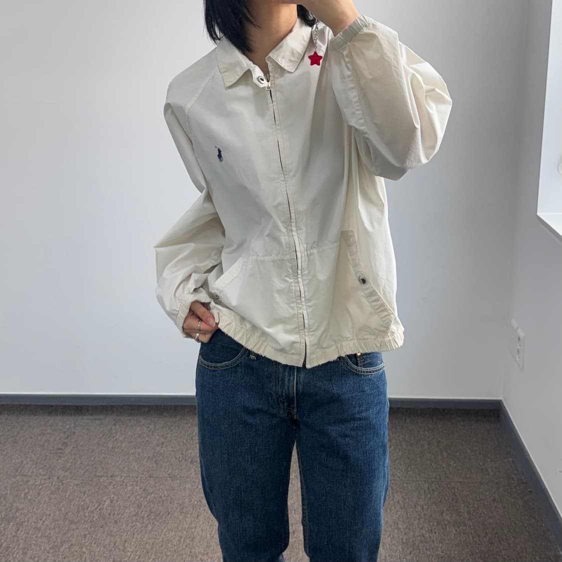 Polo 폴로 네이비 포니 아이보리 바람막이 상품이미지1