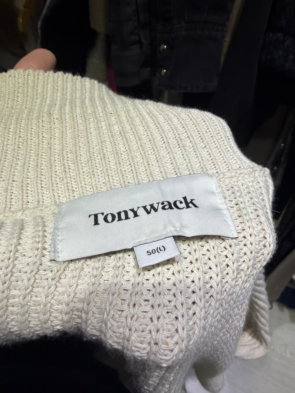 토니웩 이탈리아 코튼 하드 트위스트 집업 니트 L(50) 105 상품이미지7