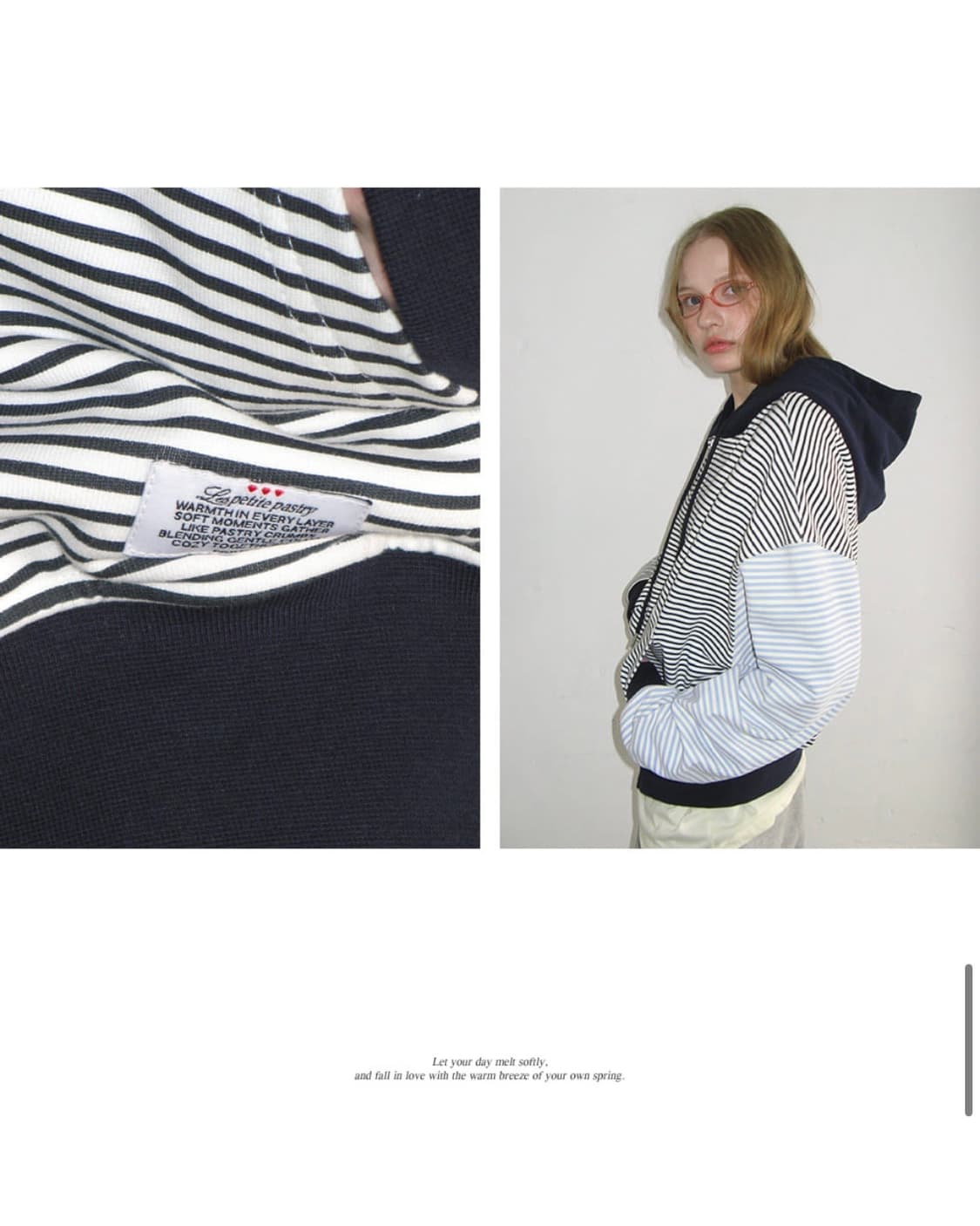 론론 3 MULTI STRIPE HOODIE ZIP UP NAVY 상품이미지1