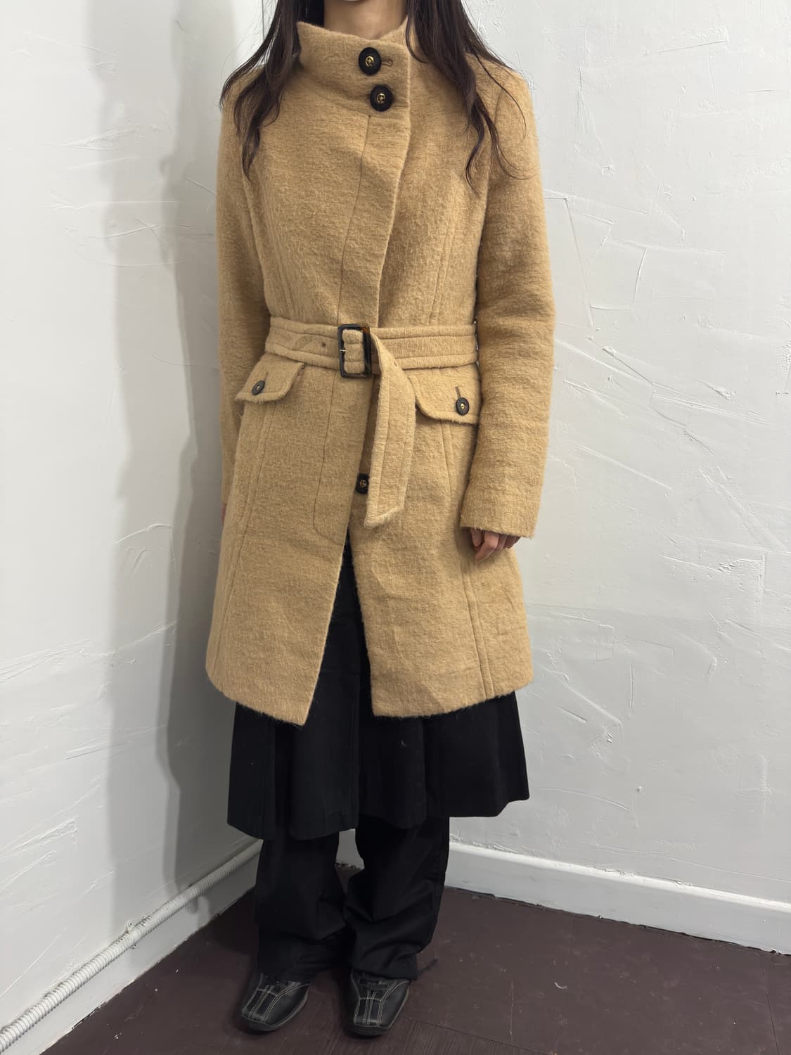 belt wool slim coat 상품이미지4