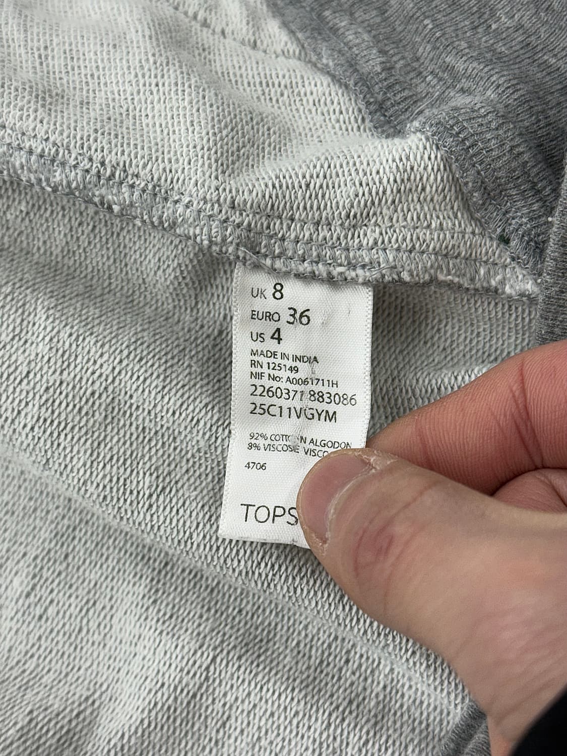 크리스토퍼 케인 x 탑샵 그레이 헤더 스터드 써클 후디 집업 상품이미지8