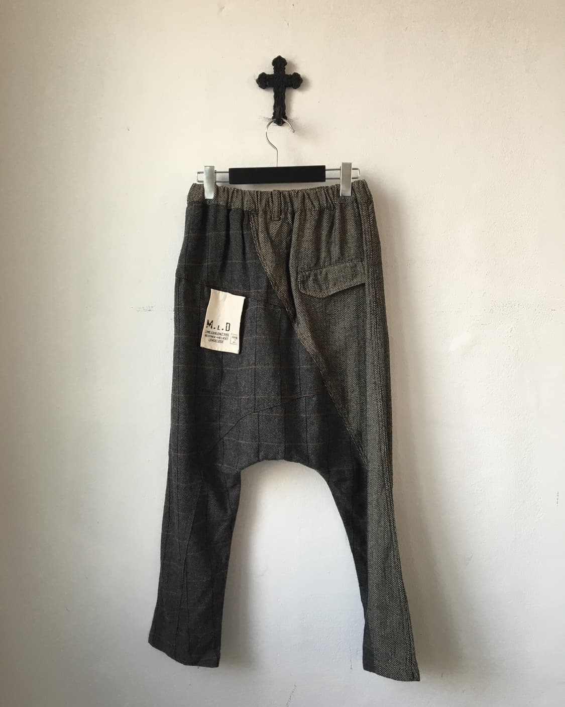 Woolen pattern mixed sarouel pants 상품이미지2