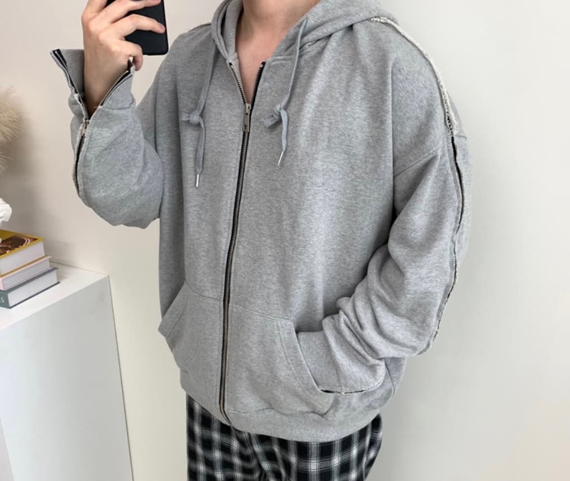 마이클로드 오버핏 기모 후드집업 김인호 후드집업 상품이미지1