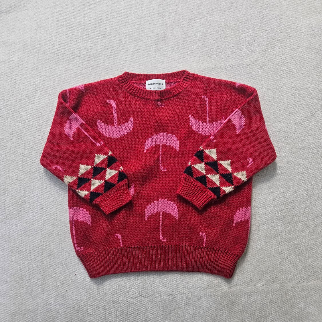 110 보보쇼즈 키즈 레드 긴팔 니트 0310Y 상품이미지1