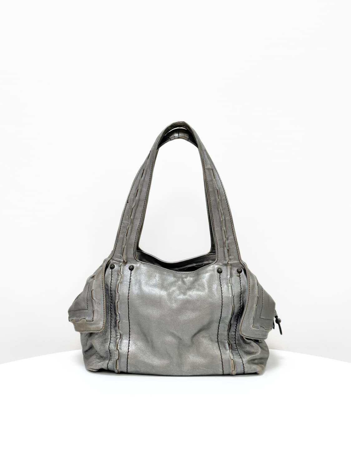 페라가모 메탈릭 레더 간치니 스티치 숄더백 상품이미지2