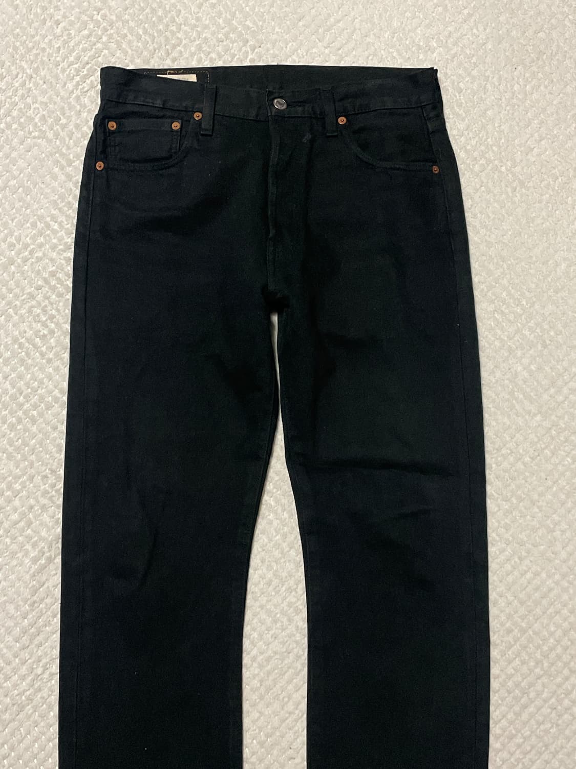 [30X32] 리바이스 501 오리지널 핏 프리미엄 빅E 데님 흑청 상품이미지3