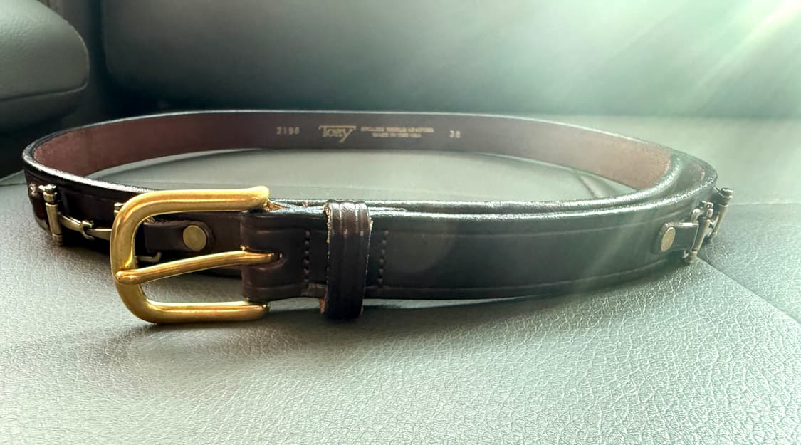 TORY 토리 레더 브라이들 가죽벨트 34-36 다크브라운 상품이미지5