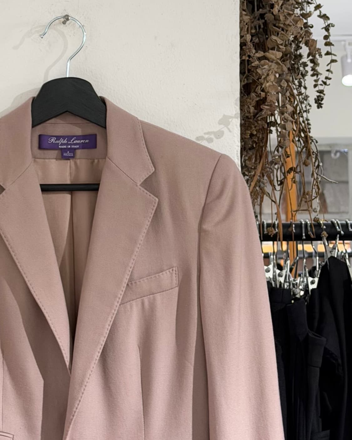 랄프로렌 퍼플라벨 연핑크 캐시미어 원버튼 카라 자켓 상품이미지3