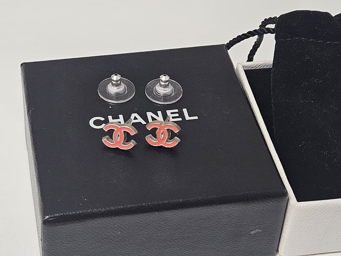 샤넬 CC 로고 빈티지 코랄핑크 귀걸이 [정품/풀박스] 상품이미지1