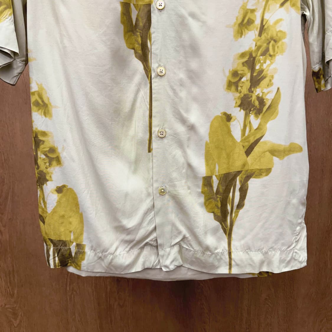 폴스미스 플로럴 반팔 셔츠 유니크 아트프린트 패턴 아이보리 옐로우 상품이미지5