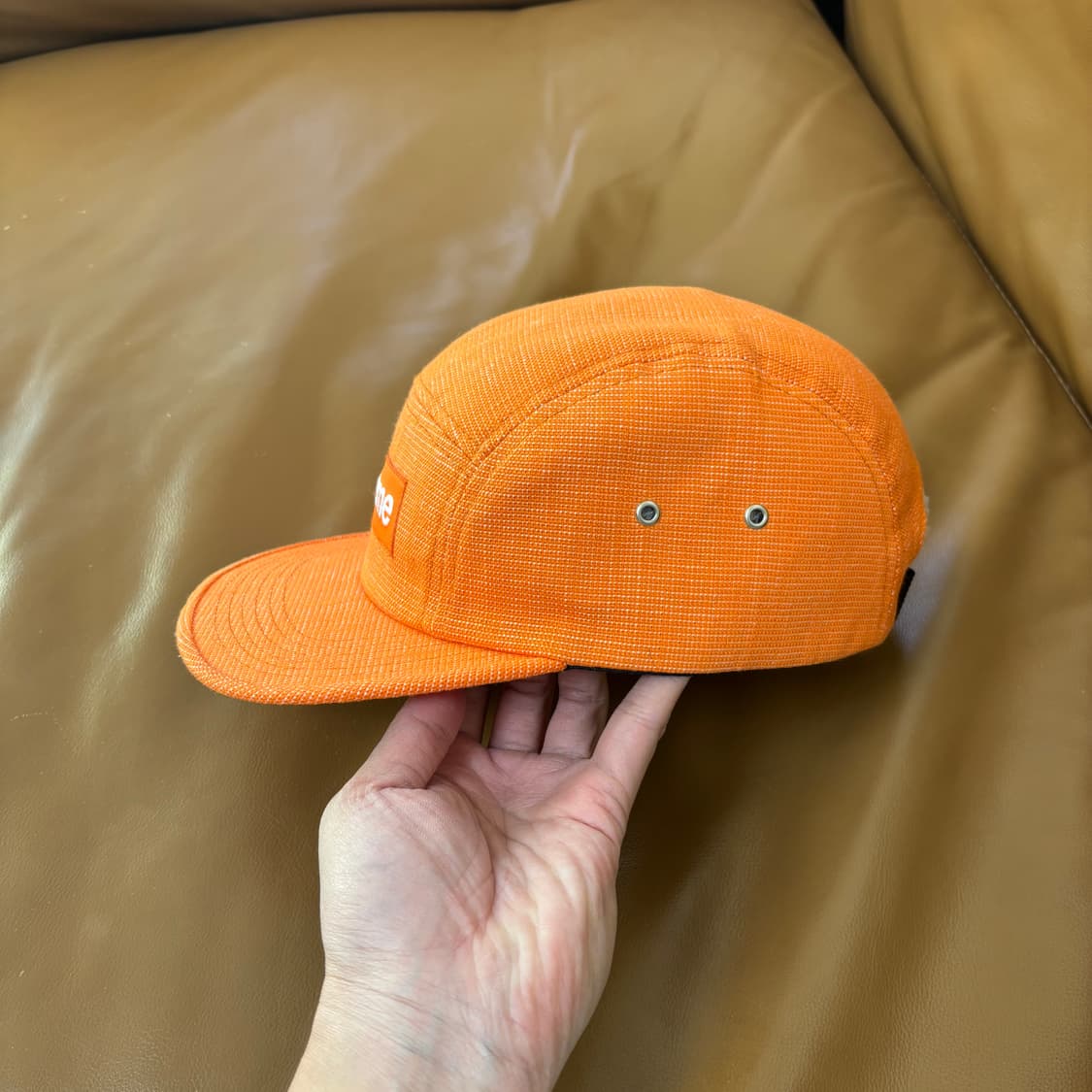 슈프림 캠프캡 모자 박스로고 오렌지 상품이미지4