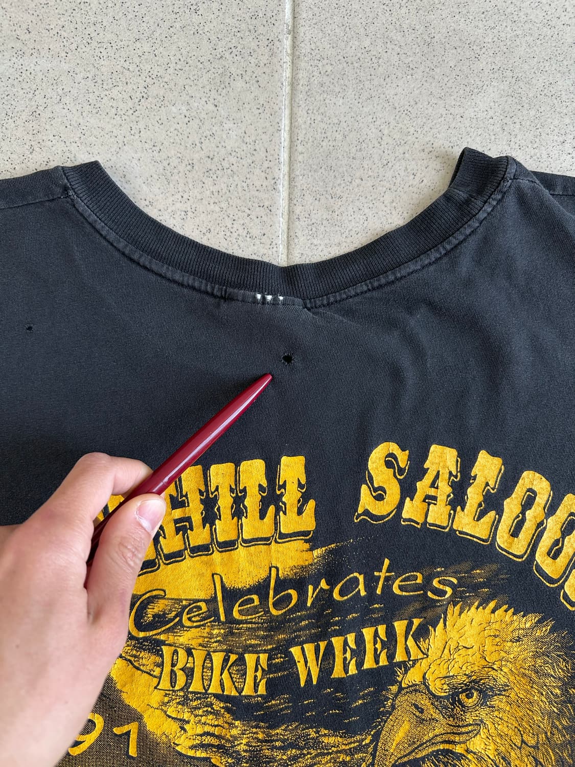 90s 빈티지 바이커 티셔츠 XXL 디스트레스드 Boothill salo 상품이미지4