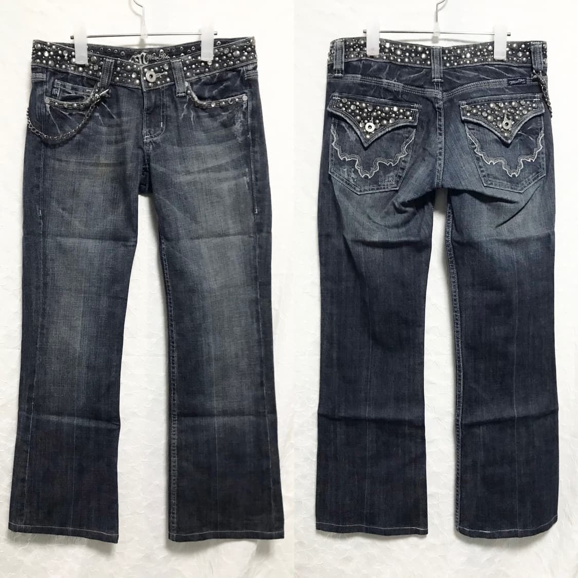 빈티지 miss me 00s y2k 핀터깔 스터드 로우라이즈 데님 팬츠 상품이미지1