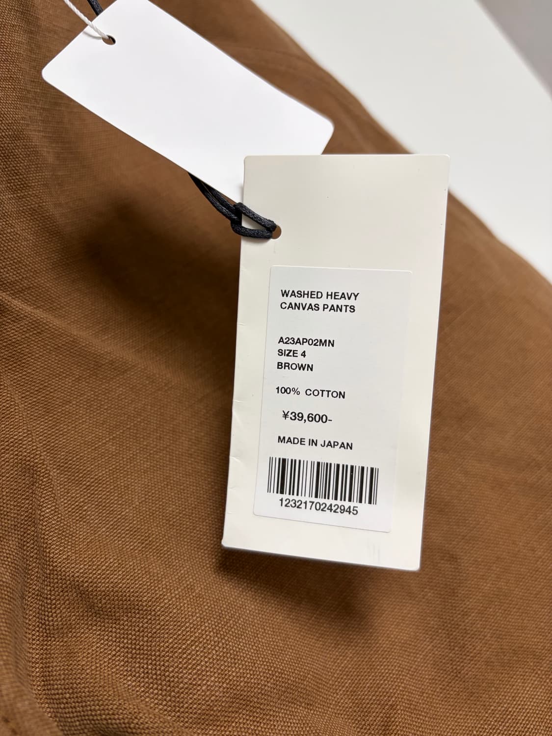 [미시착 새상품] 오라리 워시드 헤비 캔버스 팬 츠 브라운 Me 상품이미지1