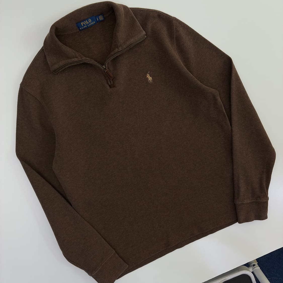 Polo  폴로 랄프로렌 자수 코튼 브라운 반집업 상품이미지2