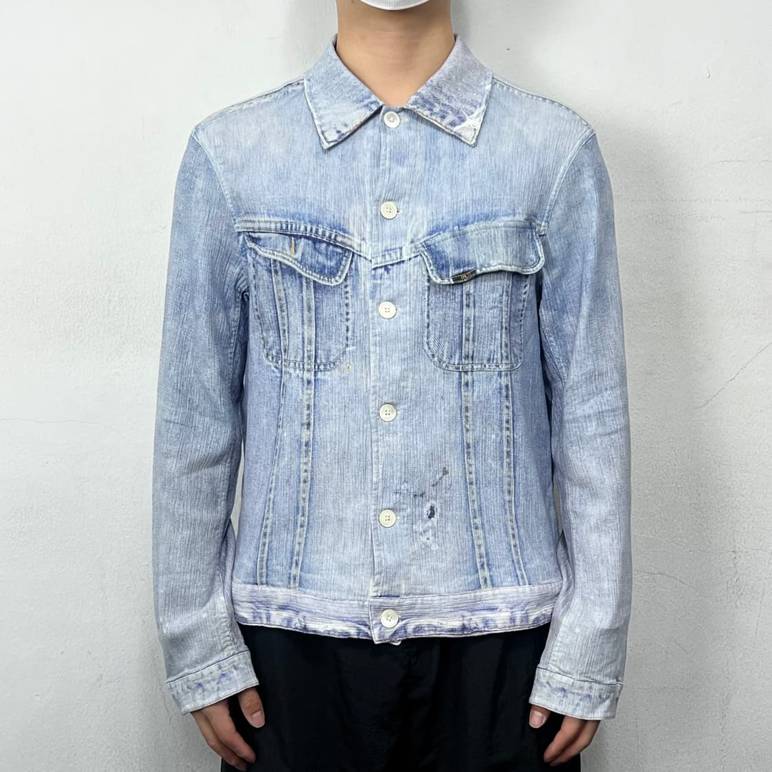 아워레가시 리버스 플리츠 디지털 프린트 데님셔츠 상품이미지3