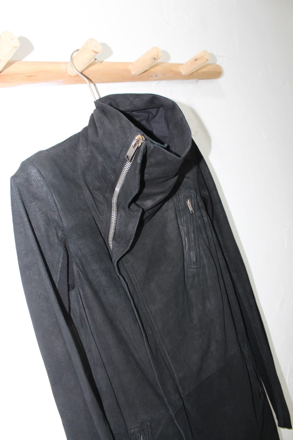 Rick Owens 15ss 릭오웬스 램스킨 레더 하이넥 바이커 자켓 상품이미지5