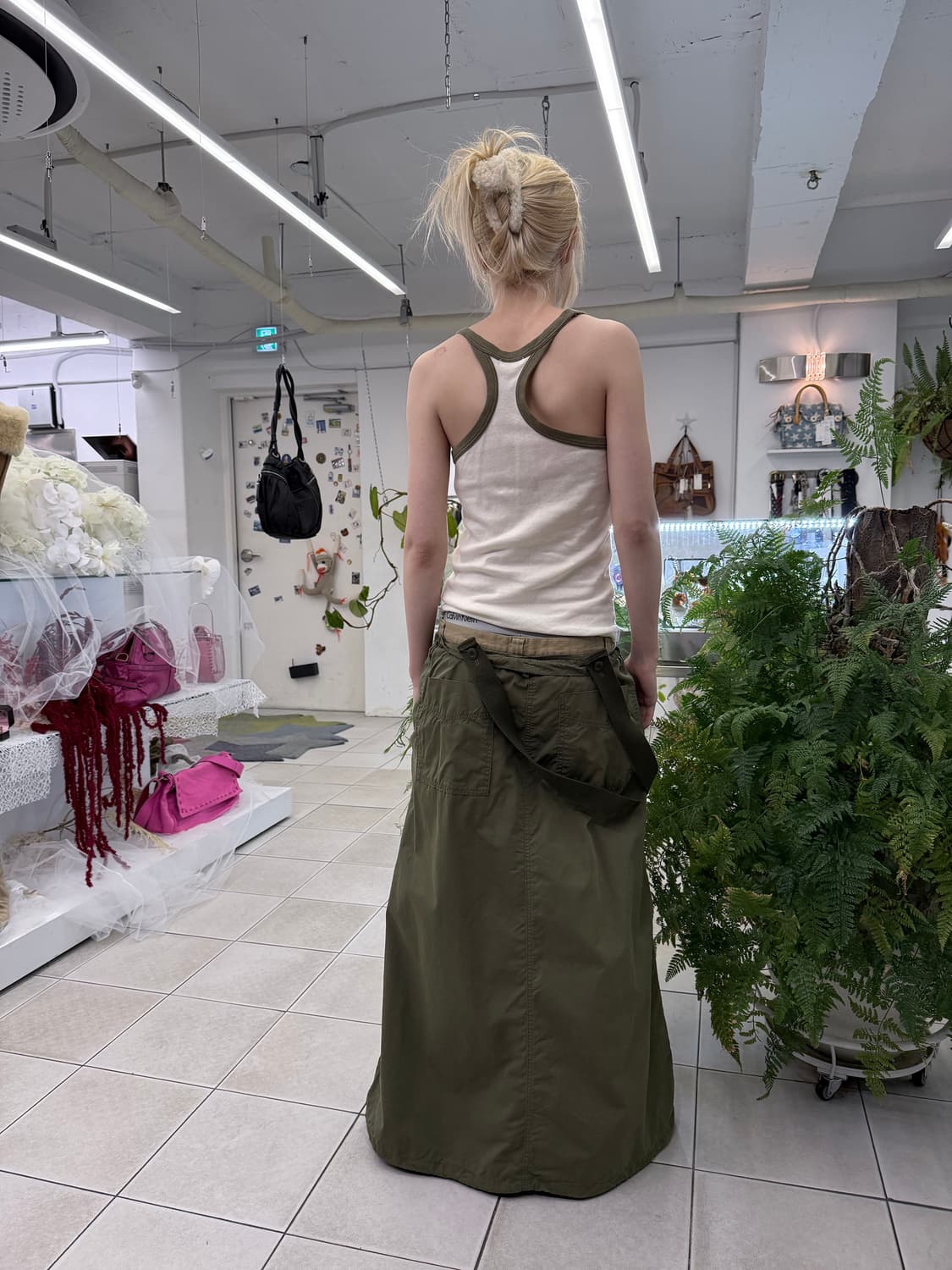 military suspender maxi skirt 상품이미지4