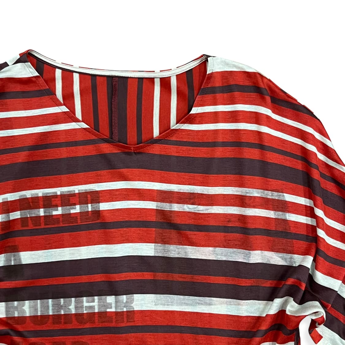 Lettering Red Stripe Top 상품이미지3