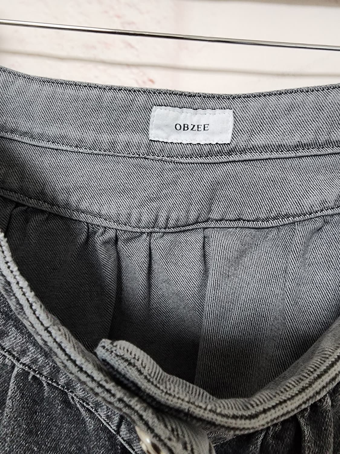 오브제 블랙 워싱 데님 미니스커트 상품이미지5