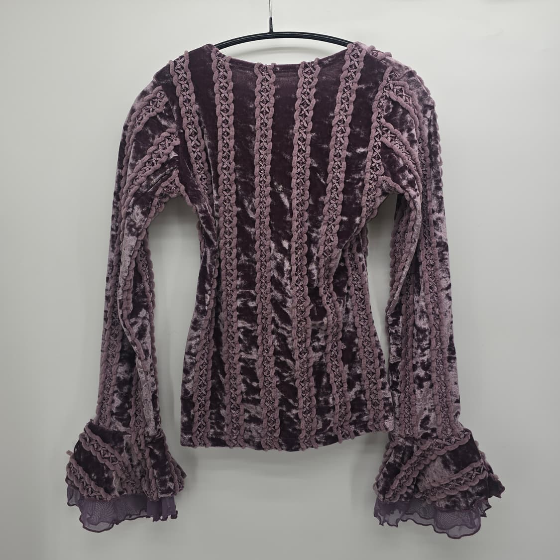 벨벳 레이스 퍼플 블라우스 상품이미지2