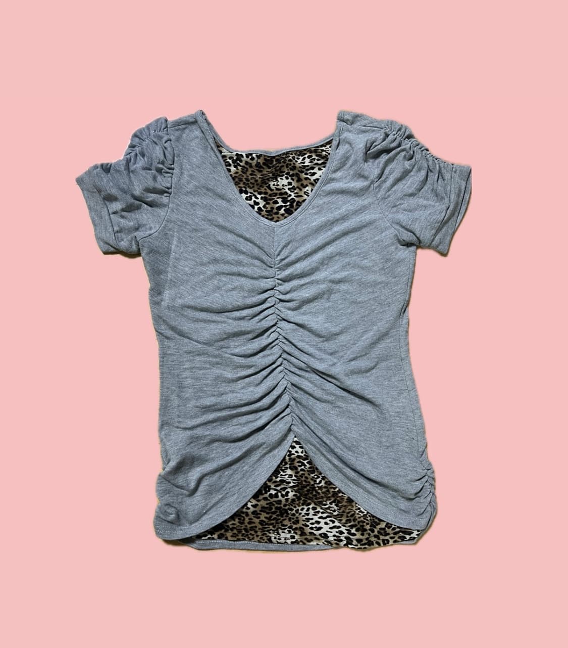 레오파드 갸루반팔티 상품이미지2