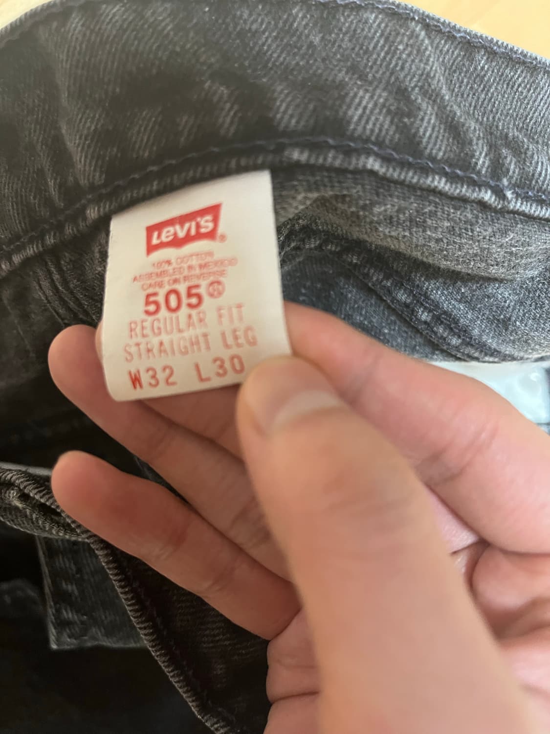 32x30 리바이스 505 90s 빈티지 오렌지탭 흑청 블랙진 상품이미지4