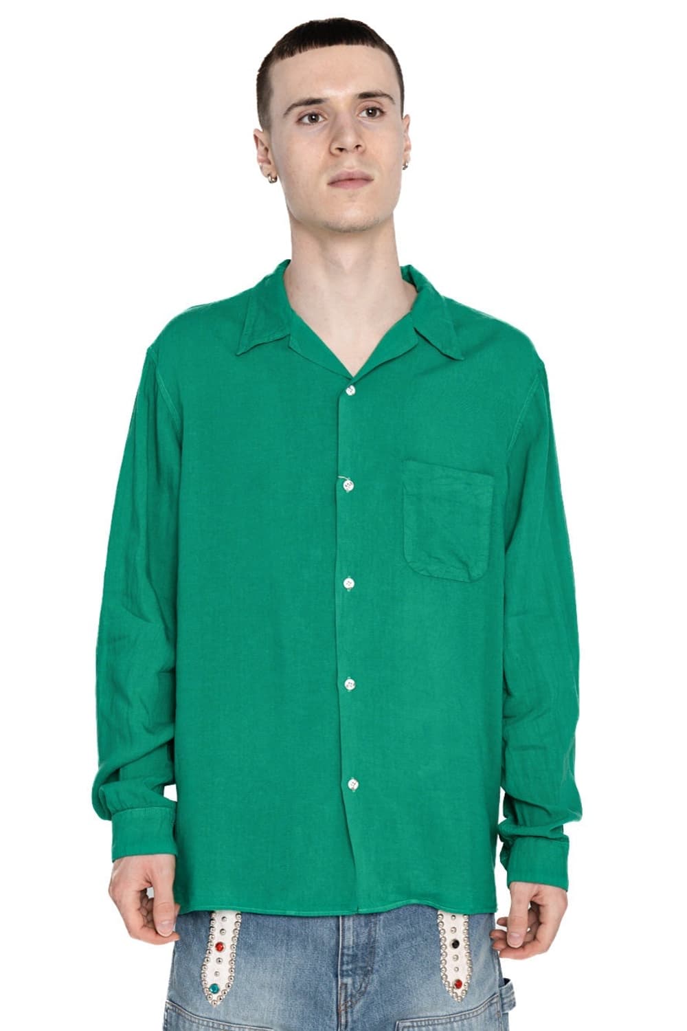 캐피탈 오픈카라 그린 셔츠 (M) 상품이미지1