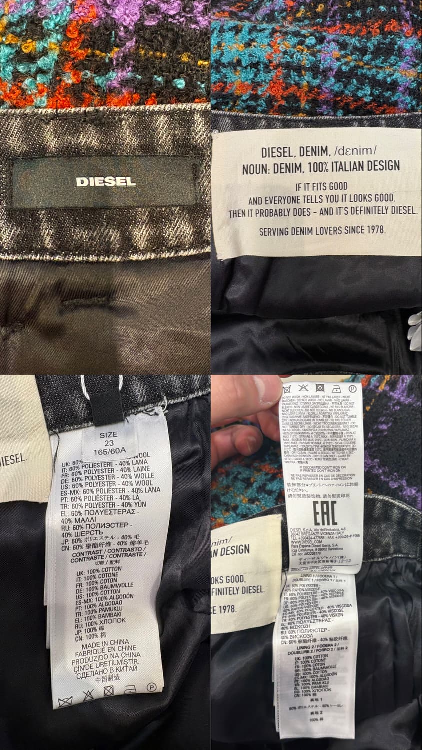 디젤 트위드 체크 미니스커트 상품이미지10