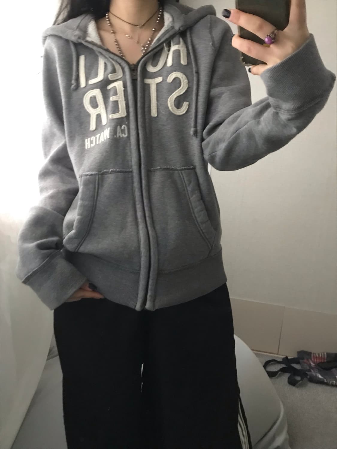 홀리스터 그레이 후드집업 상품이미지3