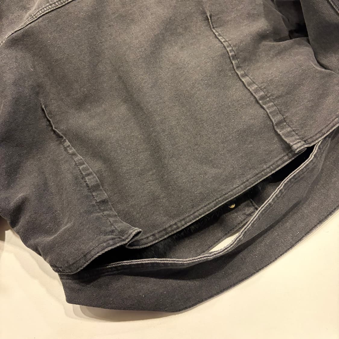 쟈딕앤볼테르 탈부착 블랙 데님 퍼 카라 자켓 C821 상품이미지6