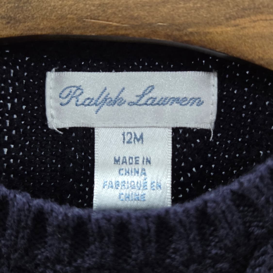 폴로랄프로렌 여아 코튼 케이블 셔링 니트 네이비 12M 상품이미지3