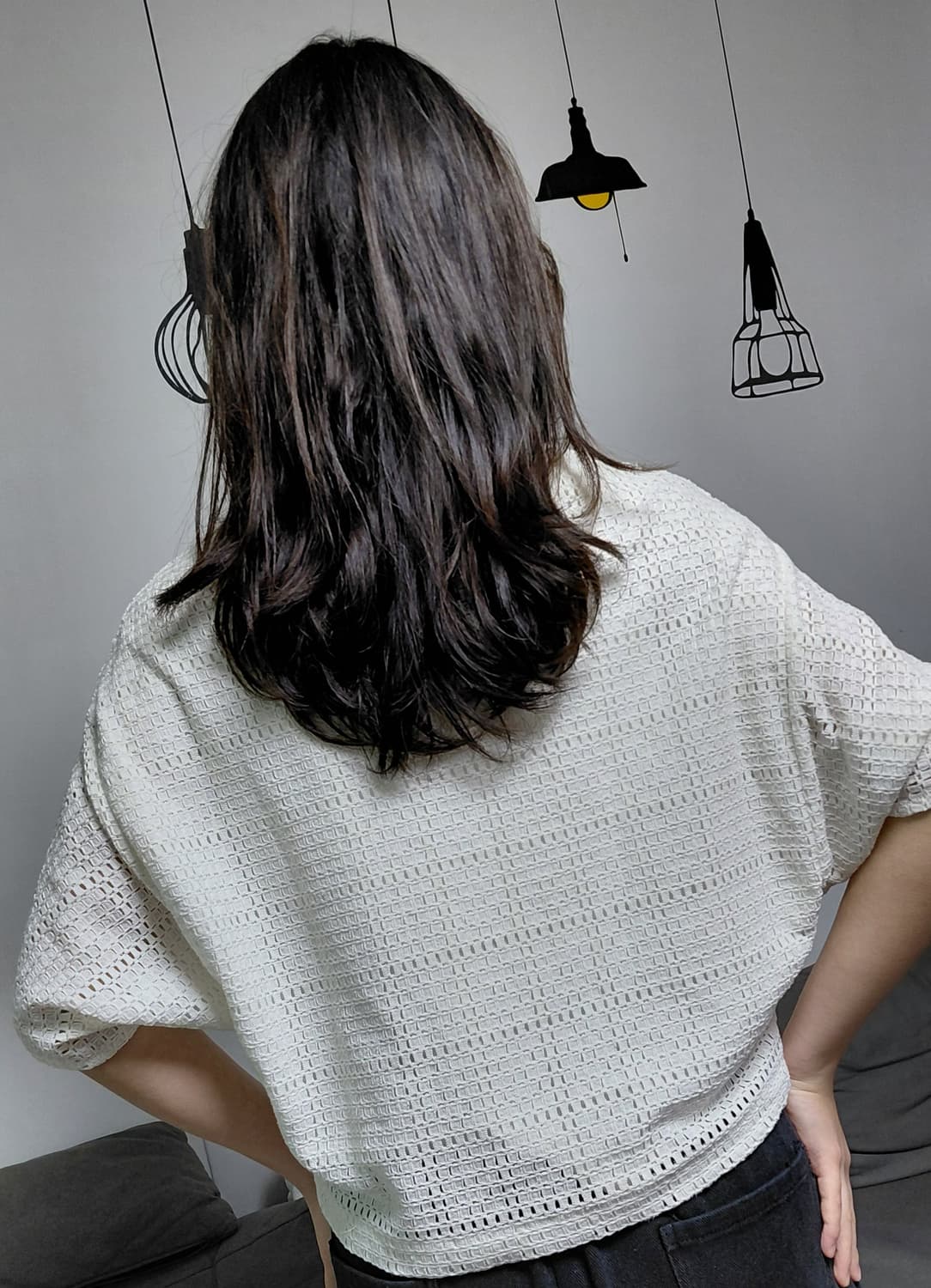 ​[F] Zootie 감성 가득한 화이트 레이스 가오리핏 블라우스 (상태 상품이미지2