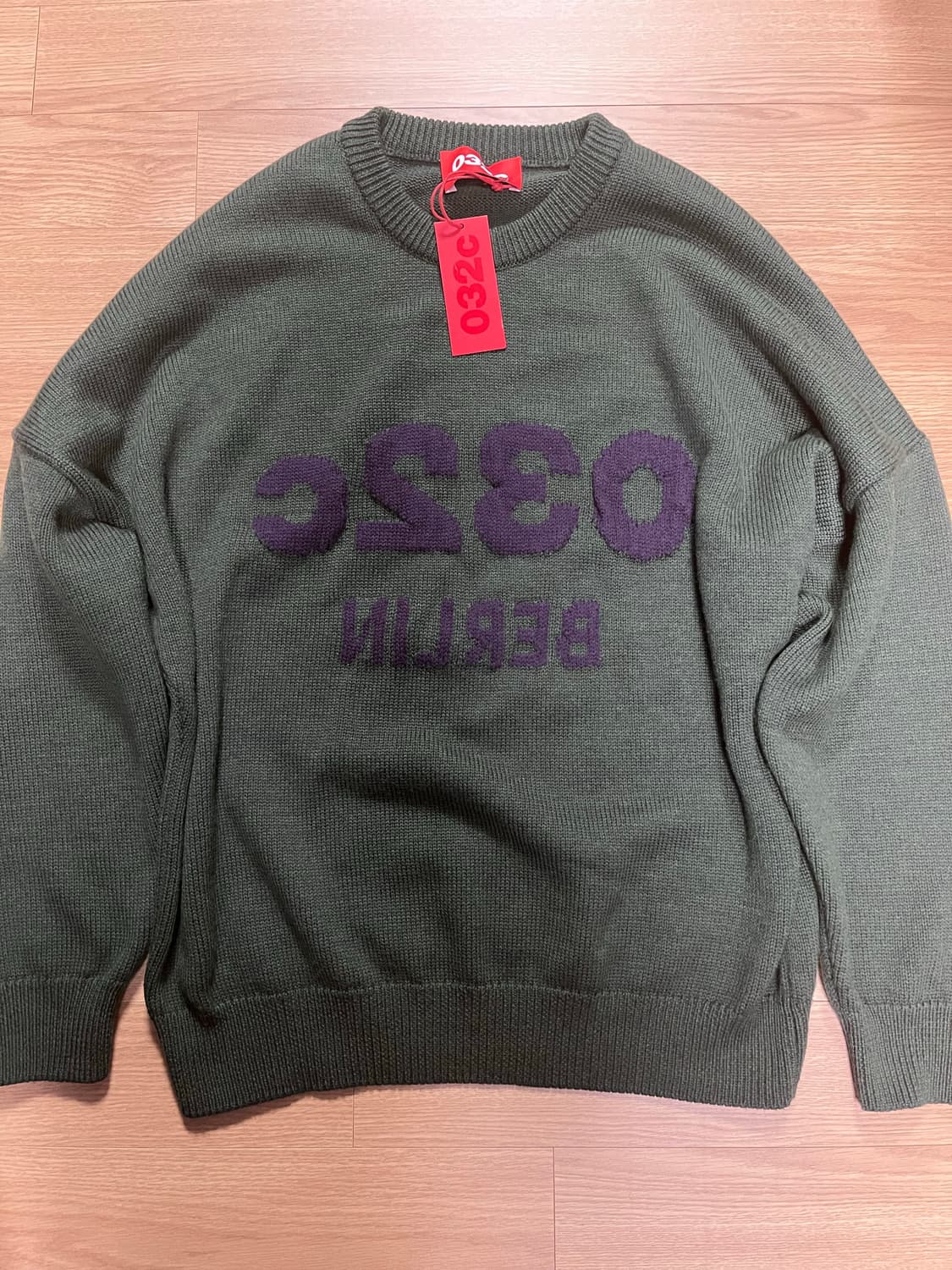 032c 오버핏 니트 스웨터 올리브 카키 L 상품이미지1