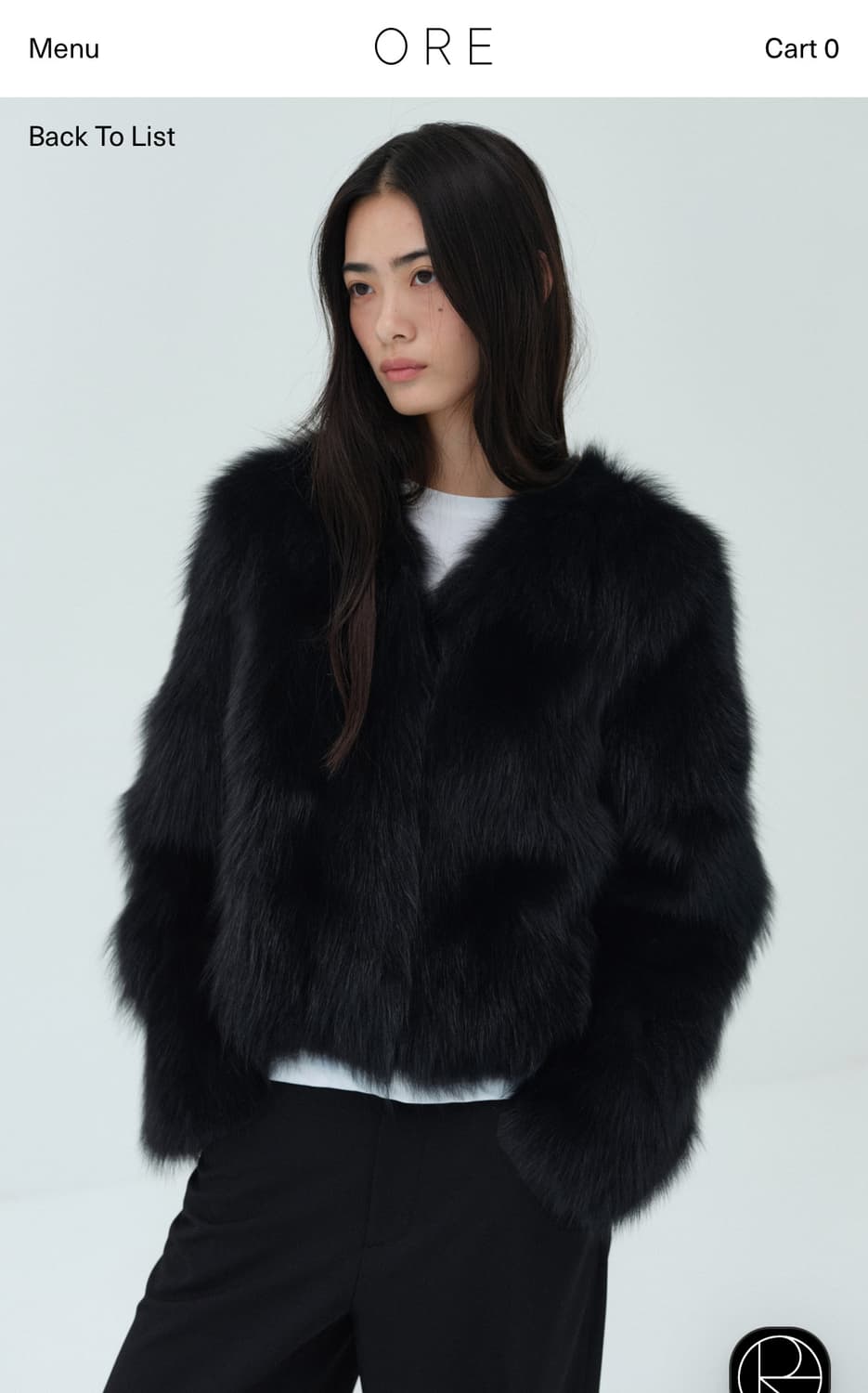 Ore 오어 Fox Fur Jacket Black 새상품 상품이미지2