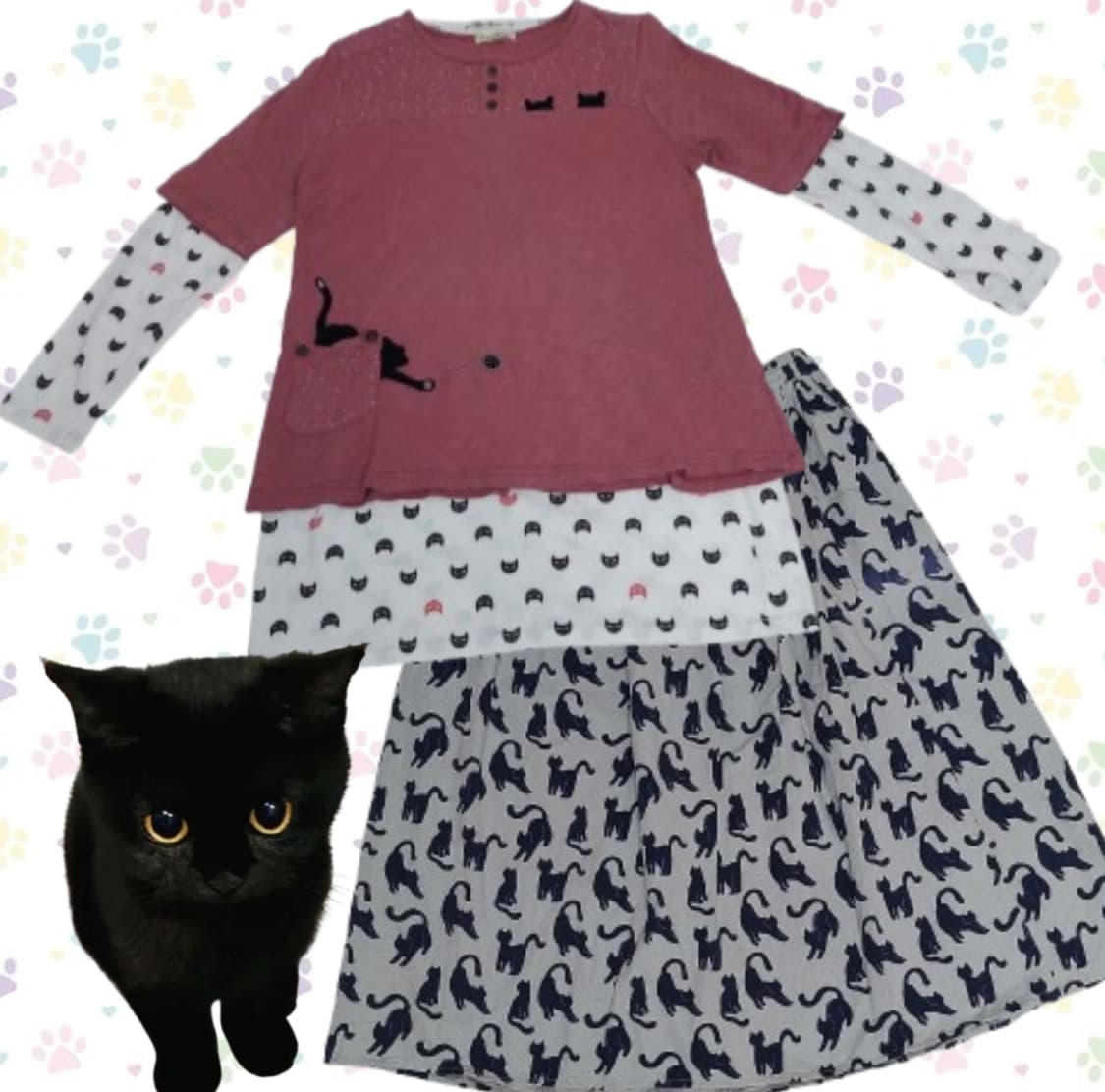 🐈‍⬛모리걸 너드 까만 고양이 초희귀 깜찍 코디세트🐈‍⬛ 상품이미지1