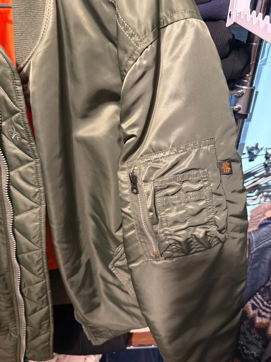 알파인더스트리 MA-1 플라이트 자켓 세이지 S 상품이미지3