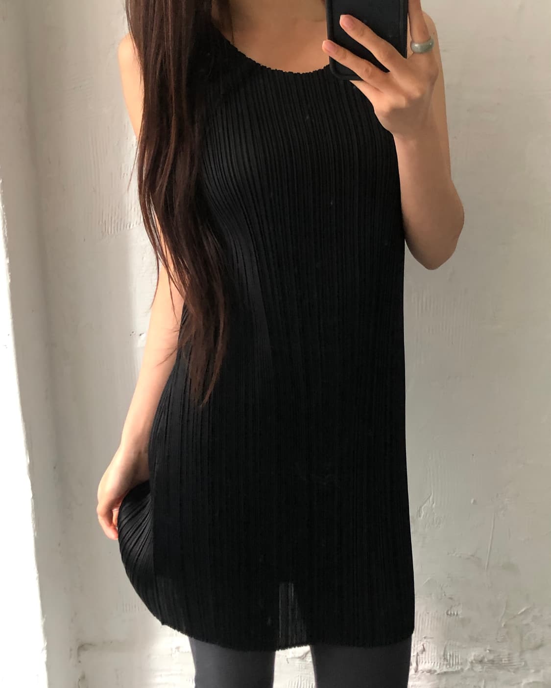 Pleats Please 플리츠플리즈 블랙 플리츠 슬리브리스 상품이미지1