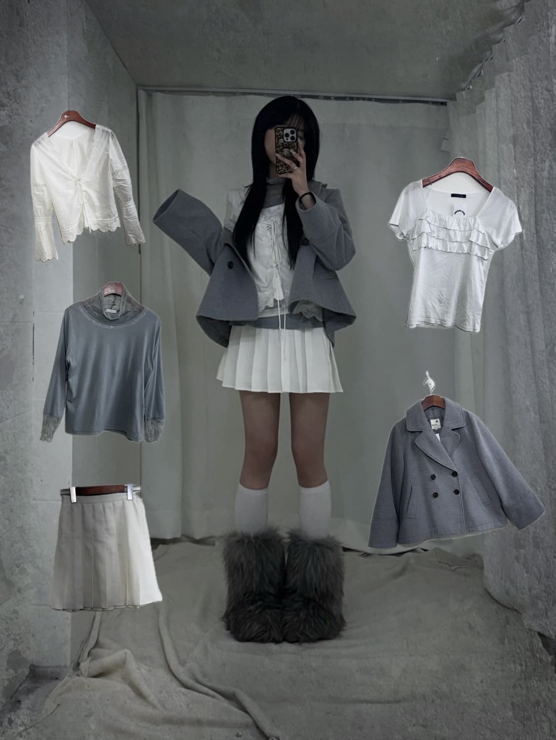 스카이블루 화이트 페미닌 페어리 코디세트 상품이미지1