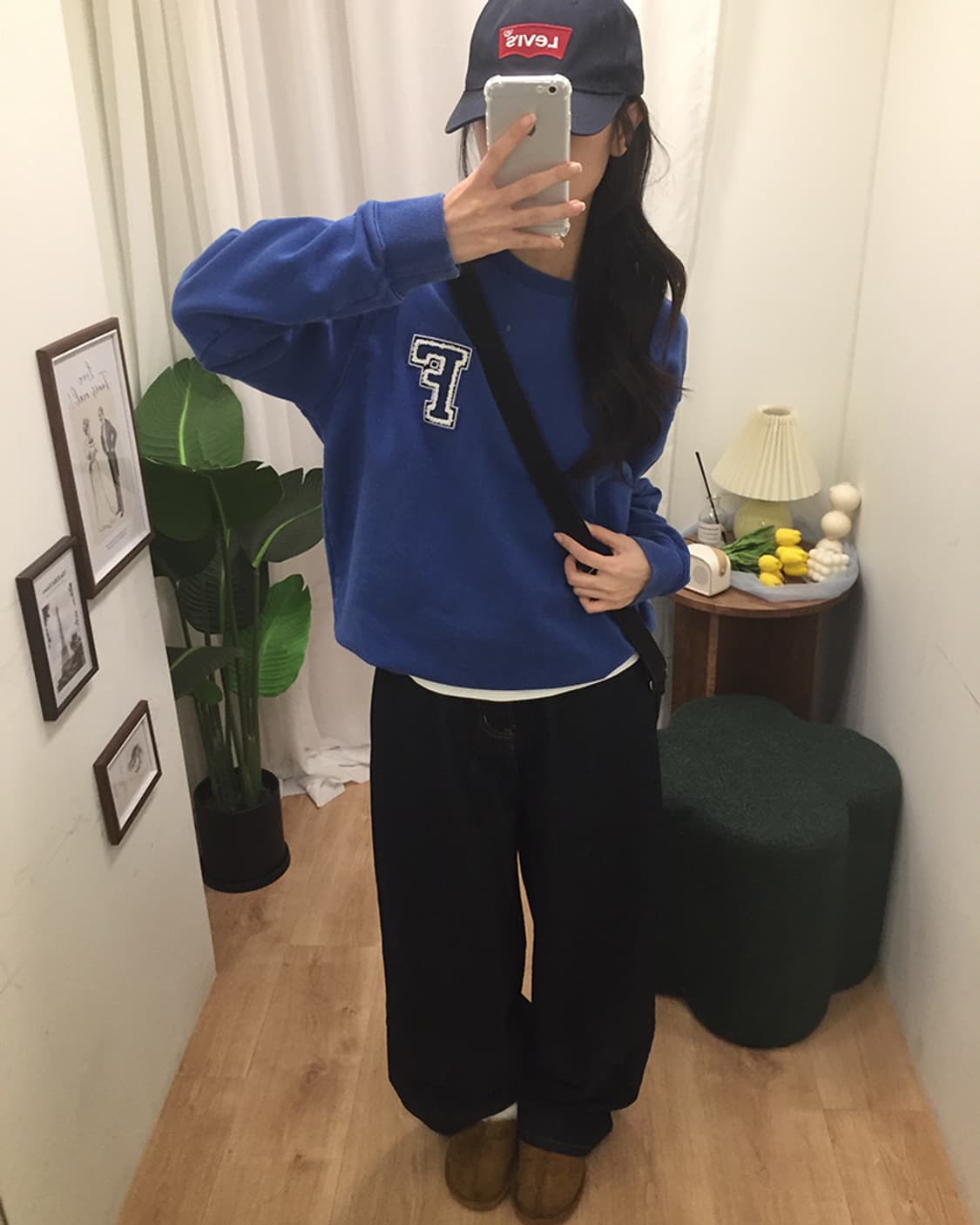 여성 휠라 로고 스웻맨투맨 100~105 상품이미지1