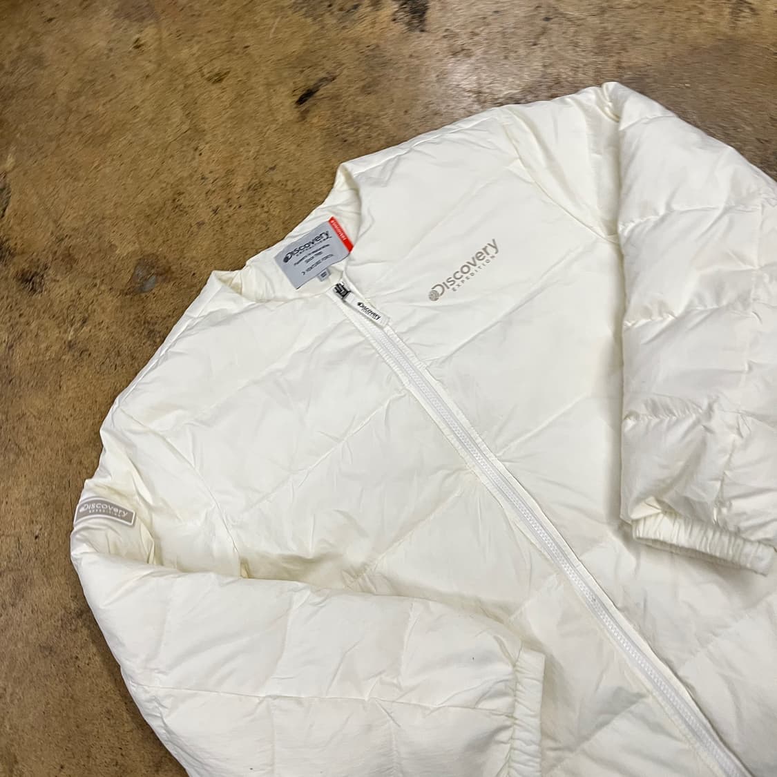 [정품/100] 디스커버리 아이보리 경량 패딩 b14 상품이미지1