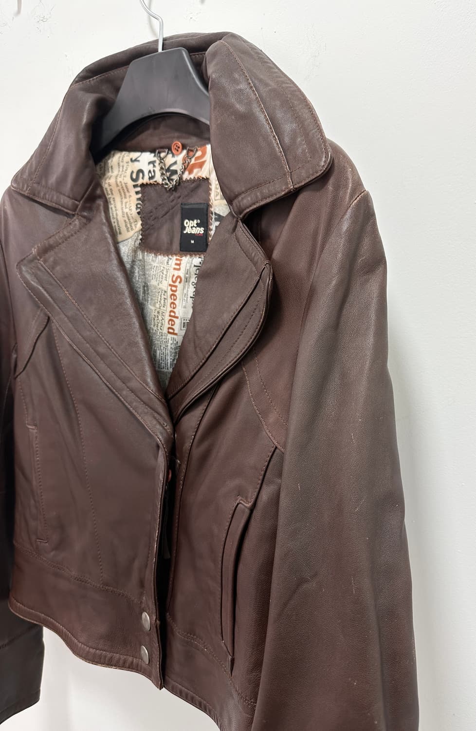 Opt jeans sheepskin leather asymmetric z 상품이미지9