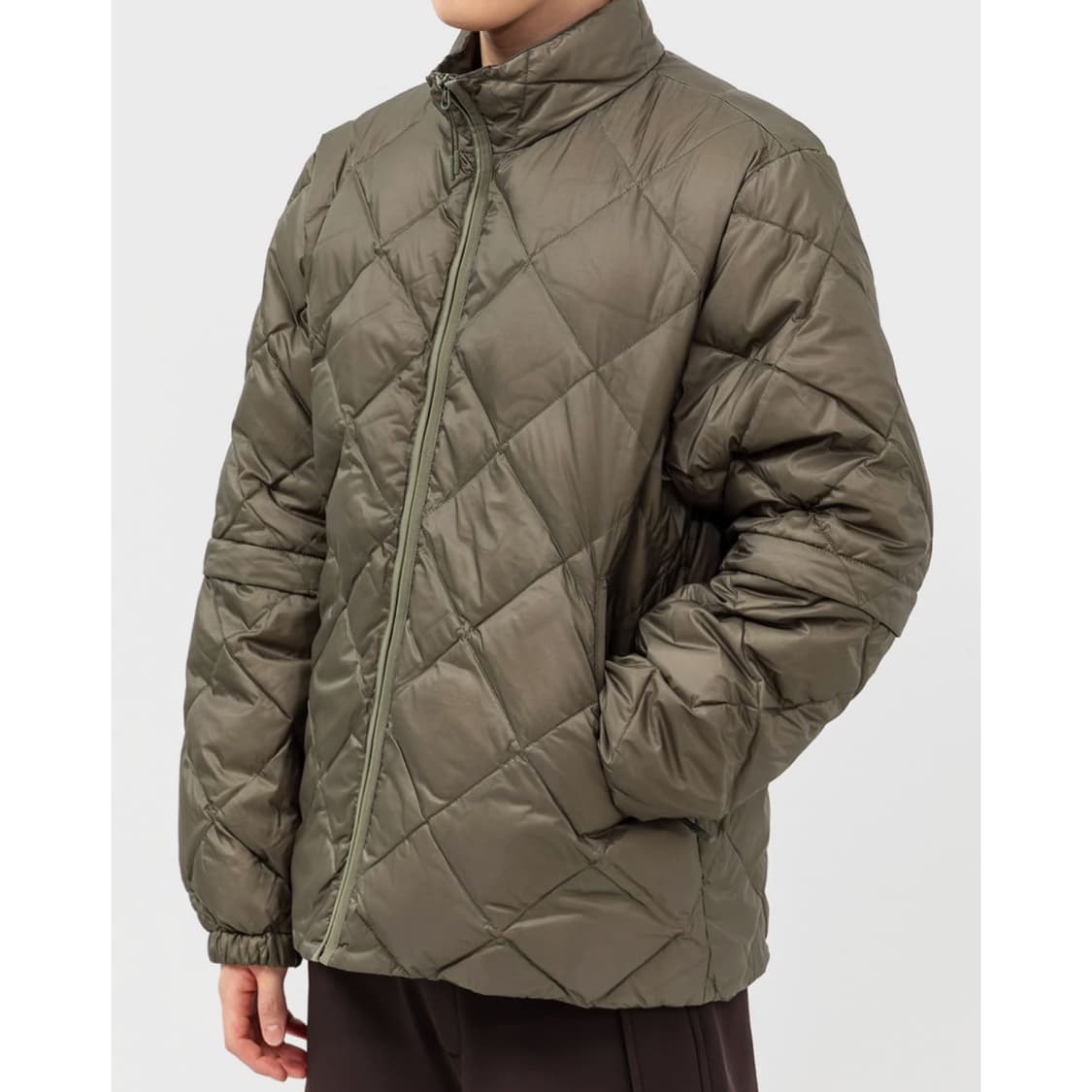 [L] 하이킹패트롤 경량 패딩 카키 라이트다운 디테처블 슬리브 자켓 그린 상품이미지7