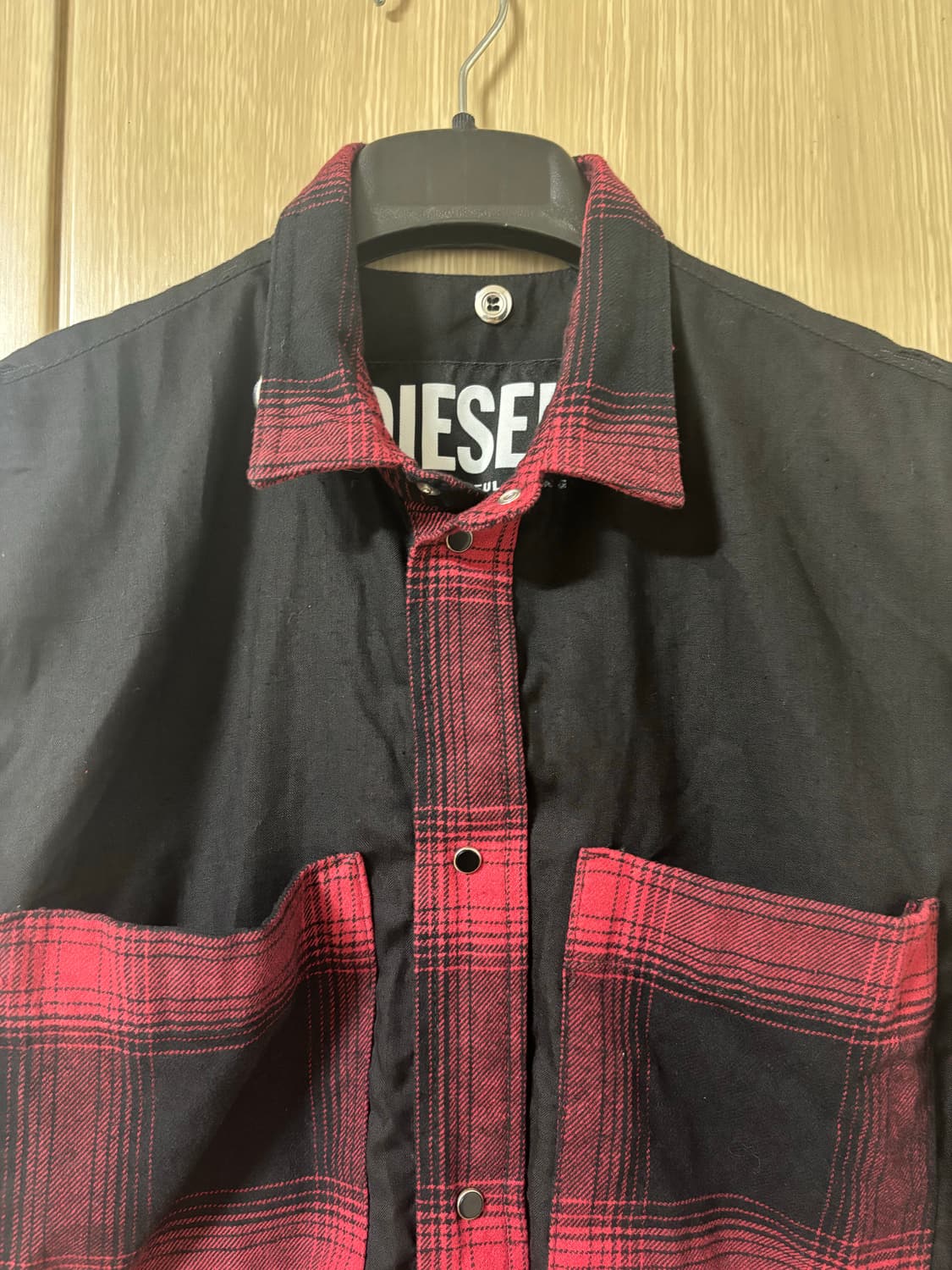 디젤 레드 체크 베스트 상품이미지2