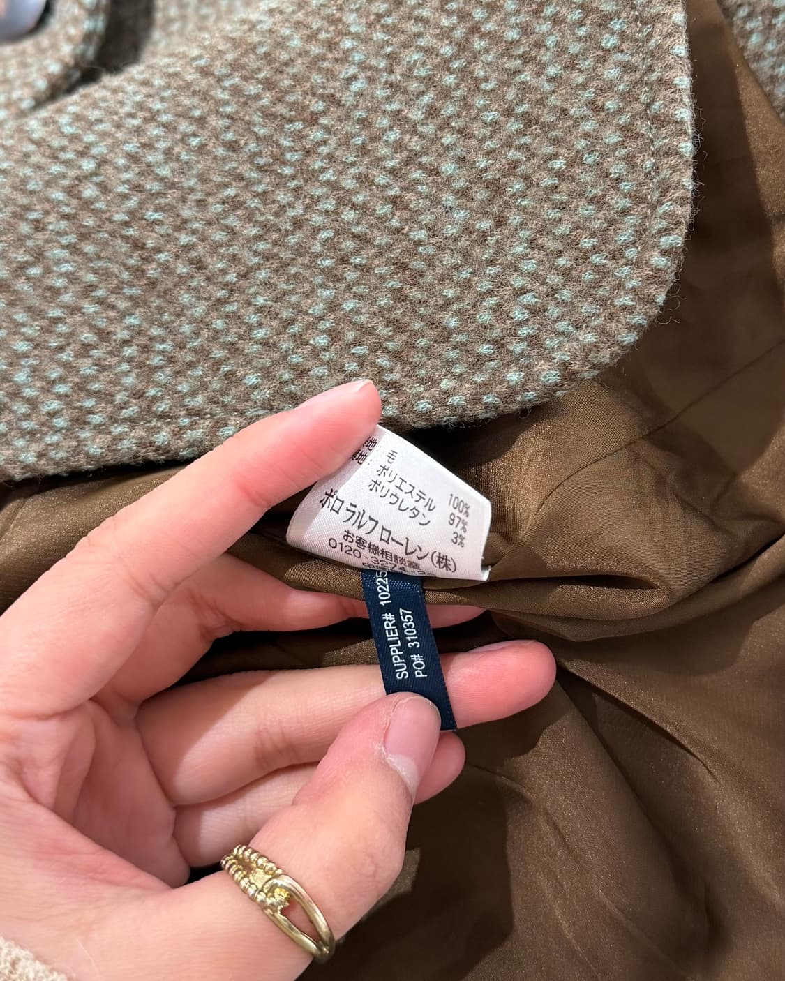 랄프 로렌 카키 싱글 헤링본 트위드 울 자켓 상품이미지9