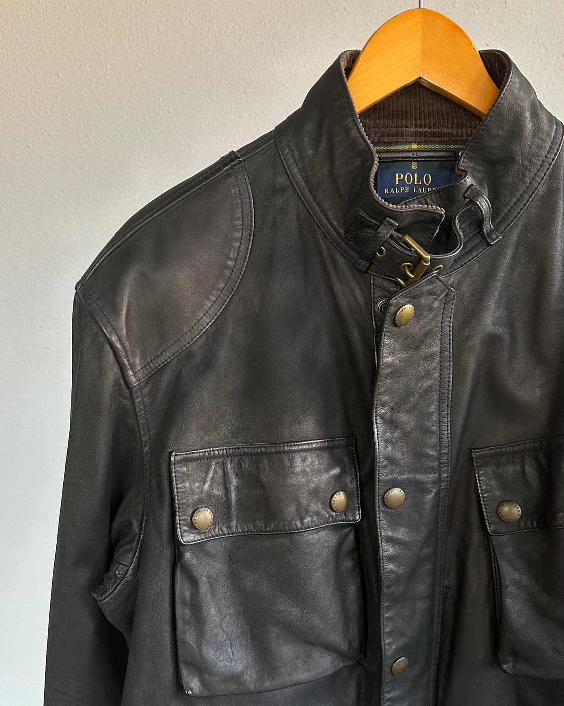 [XL]폴로 랄프로렌 소가죽 모터싸이클 바이커 레더 자켓 상품이미지3