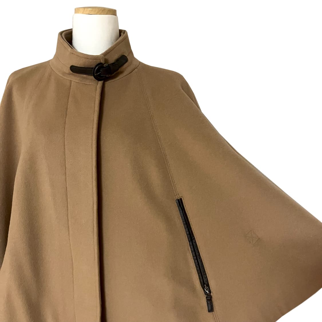 카멜 브라운 케이프 하프코트 상품이미지3