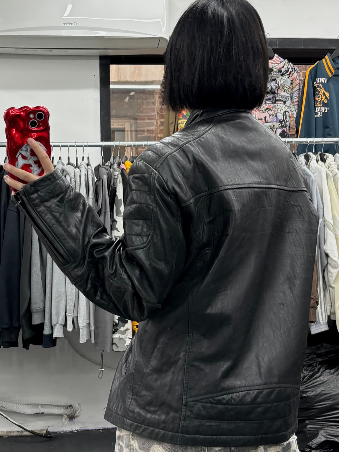 DKNY 레더 바이커 자켓 상품이미지5